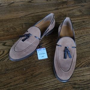 Suede leather brown loafers men's size 10